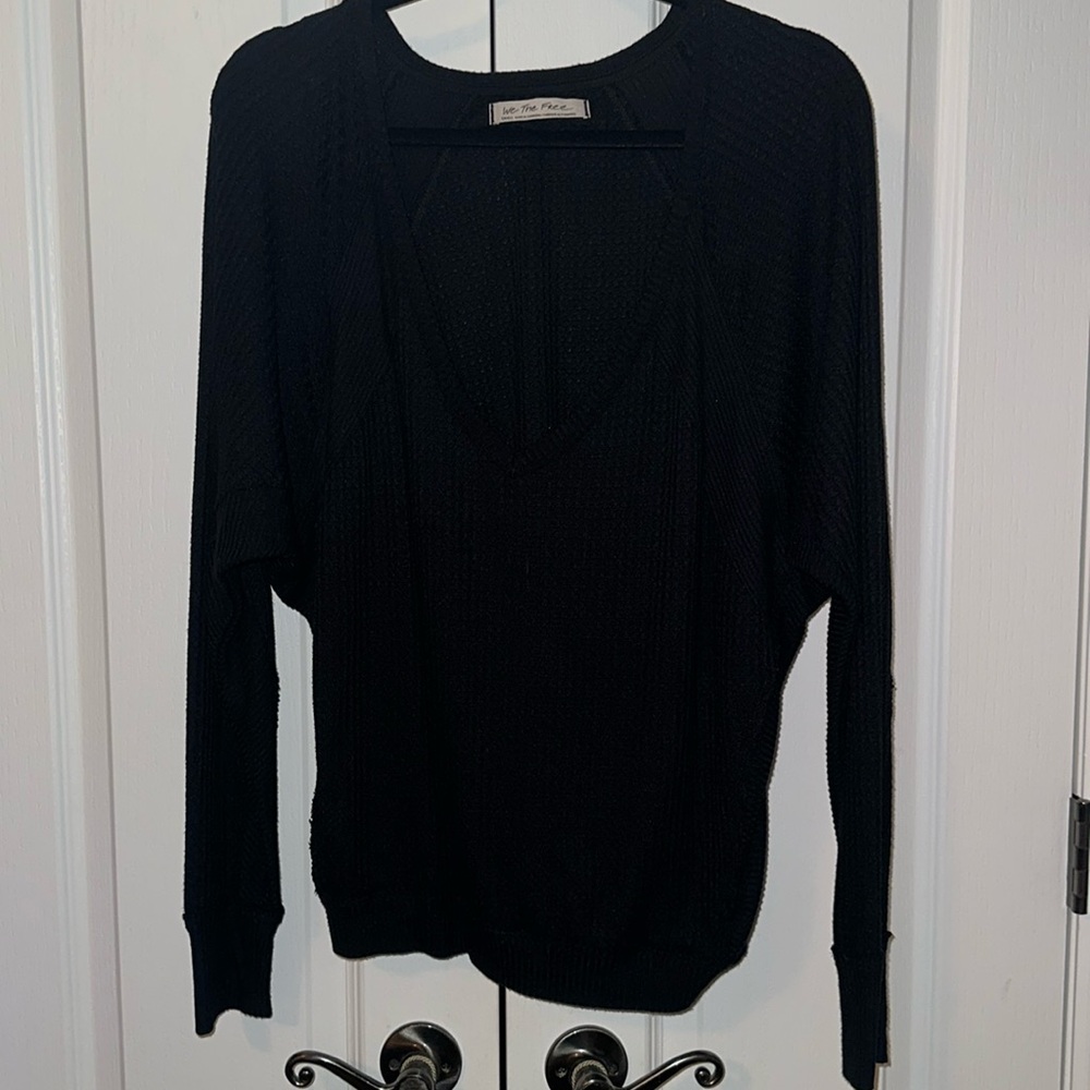 We the Free/Free People V Neck Top, Black, Sz S, LN